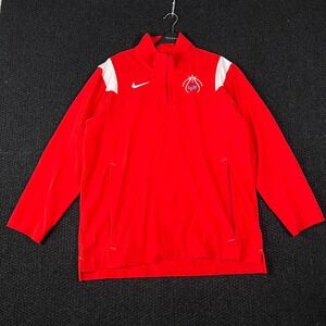 Nike Men's Red Basketball Track Jacket Quarter Zip Pullover Athletic Gear Size L